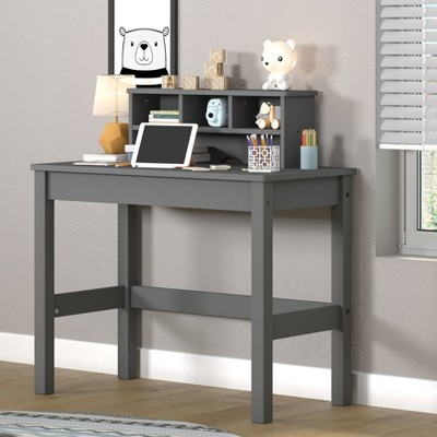 NicBex Home Office Desk L-Shaped Morden Writing Desk with 3-Tier Open Storage Shelf, Wooden Desktop and Metal Legs for Office, Study