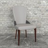 LeisureMod Leather Dining Chair Kitchen Room Side Chairs with Rubberwood Legs Havana Series - 2 of 4