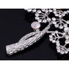 Anna-Kaci Silvery Tone Faux Pearl Rhinestone Two Dandelion Flowers Fashion Pin Brooch - Multicolor - 4 of 4
