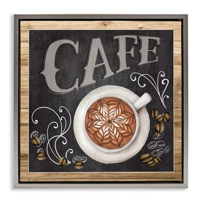 Stupell Industries Chalkboard Style Cafe Sign, 18" x 18"