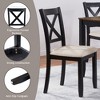 Lyngins 5-Piece Modern Dining Set, Wooden Dining Table Set for 4 – Square Table & 4 Chairs, X-Back Upholstered Seats for Kitchen, Dining Room - 3 of 4