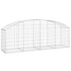 vidaXL Galvanized Iron Arched Gabion Basket, Decorative and Sound-Insulating Garden Barrier with Durable Construction and Wide Application, Silver - 2 of 4