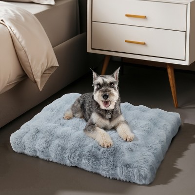 Artloge Plush Pet Bed Washable Dog Mat Crate Bed Anti-Slip Kennel Mattress Deluxe Sleeping Mat for Puppy & Large Dogs with Removable Cover