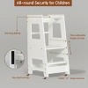 INFURNIC Ladders Toddler Standing Tower with Adjustable Height and Safety Rail for Kitchen and Bathroom Use, White, 35.43"*4.13"*19.69" - 2 of 4