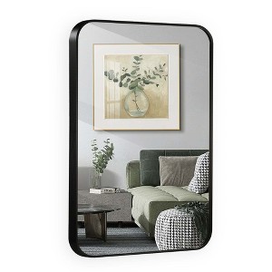 Matte Black Framed Rectangle Deco Mirror 24 in. W x 32 in. H Rectangle Modern Framed Decorative Wall Mirror - 1 of 4