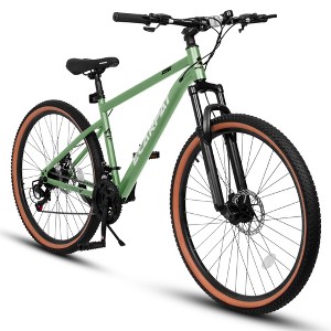 27.5" Mountain Bike with High Carbon Steel Frame, Disc Brakes, Brown Edge Tires, 85% Pre-assembled for Commuting and Outdoor Riding - 1 of 4