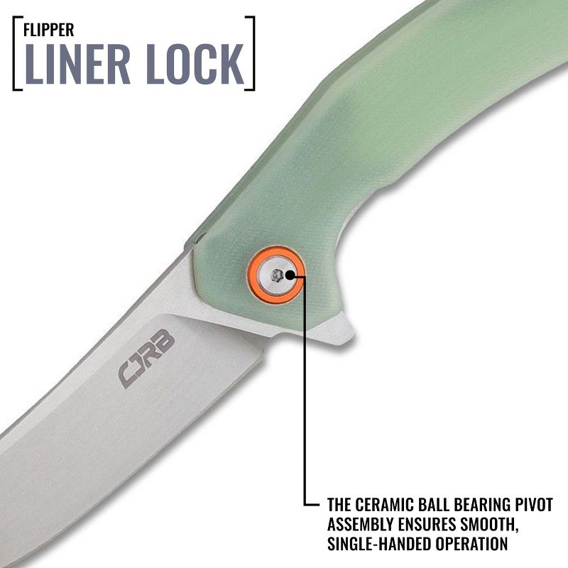 CJRB Gobi Folding Pocket Knife with Clip, Liner Lock, 3.5 Inch Upswept Blade, G10 Handle, 5 of 7