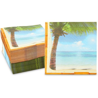 Sparkle and Bash 150 Pack Tropical Paper Napkins for Luau, Hawaiian Party (6.5 x 6.5 Inches)