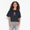Women's Kewpie Chaotic Boxy Cropped Short Sleeve Graphic T-Shirt - Black - 2 of 3
