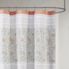 PAGED 72x72" Country Cottage Cotton Shower Curtain, Pintuck Paisley Print Shower Curtain with Lace Taping for Batnroom - 4 of 4