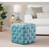 Sapphtopaz Modern Braided Ottoman with Velvet Upholstered Versatile Pouf Small Foot Stool Foam Shoe Bench for Living Room, Entryway - 4 of 4