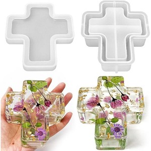 JDICTION Cross Box Silicone Mold - Jar Storage Mold for Resin, Clay, Gypsum Casting, Flexible, Reusable for Jewelry Box/Candle Holder - 1 of 4