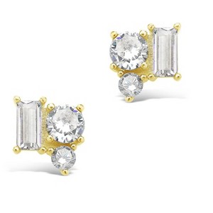 SHINE by Sterling Forever Sterling Silver CZ Cluster Studs - 1 of 2