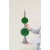 Maggift Artificial Plant Artificial Two Tiered Boxwood Sphere Topiary on Metal Spire for Indoor Walkway Entryway Decor Real Touch, Green, 7"*7"*26.5" - 3 of 4