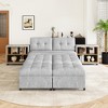 121.2" Modular Sofa Bed with 2 Storage Racks - Convertible L-Shape & Chenille Upholstery for Living Room - 2 of 4