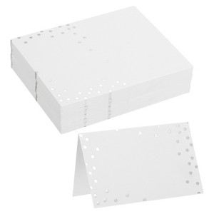 Unique Bargains Printable Paper Beautiful Wedding Restaurant Reserved Table Signs with Silver Dots - 1 of 4