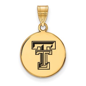 Black Bow Jewelry 14k Yellow Gold Plated Sterling Silver Texas Tech Red Raiders NCAA Medium Pendant - 1 of 3