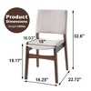 QingMoon Stackable Dining Chairs Set of 2, Linen Fabric Upholstered Kitchen Chairs with Solid Wood Frame for Dining Room, Living Room - 4 of 4