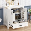 JUJABU 30-Inch Bathroom Vanity with Single Sink, 2 Soft-Close Doors, Divided Drawer, Dual Storage Shelves - 3 of 4