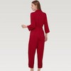 Anna-Kaci Lounge Women's Button Front Pajama Jumpsuit with Contrast Trim and Waist Tie Detail - 4 of 4