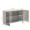TIRAMISUBEST 47.25"Glass Storage Cabinet Floor-to-ceiling for Kitchen, Living Room, Bathroom(White) - 4 of 4