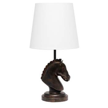 17.25" Tall Decorative Chess Horse Shaped Bedside Table Desk Lamp - Simple Designs