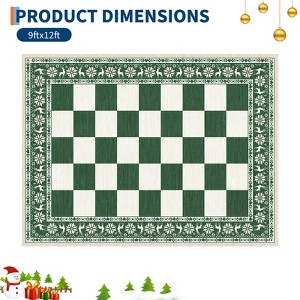 Christmas Plaid  Rug - Washable Non-Slip Reindeer Rug, Stain Resistant Foldable Floor Mat for Entryway, Porch, Bedroom, Multiple Sizes & Colors - 1 of 4