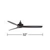52" Casa Vieja Modern Indoor 3 Blade Ceiling Fan with Remote Matte Black for Living Room Kitchen Bedroom Family Dining Home Gazebo - 4 of 4