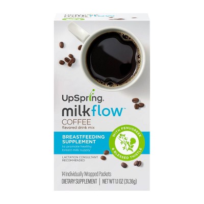 UpSpring Milkflow Breastfeeding Lactation Supplement, Coffee Sticks For Breast Milk Supply - 14ct