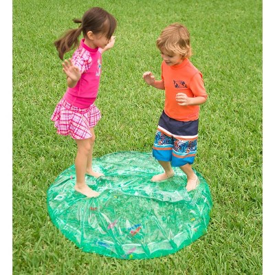 HearthSong - Round AquaPod Portable Lagoon for Kids With 12 Colorful Fish, 48" Diam., Holds Up To 300 lbs., Blue