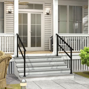 FUFU&GAGA Durable Metal Handrail for Stairs �?Fits 3 to 5 Steps, Ideal for Porch, Patio, and Outdoor Use - 1 of 4