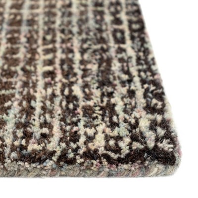 Handmade Charcoal Geometric Wool 5' x 7' Tufted Rug