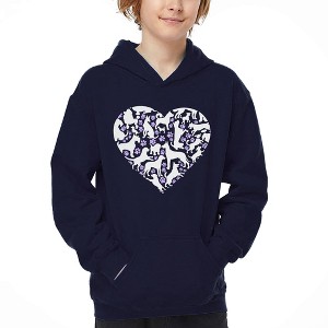 LA Pop Art Dog Heart - Boy's Word Art Hooded Sweatshirt - 1 of 4