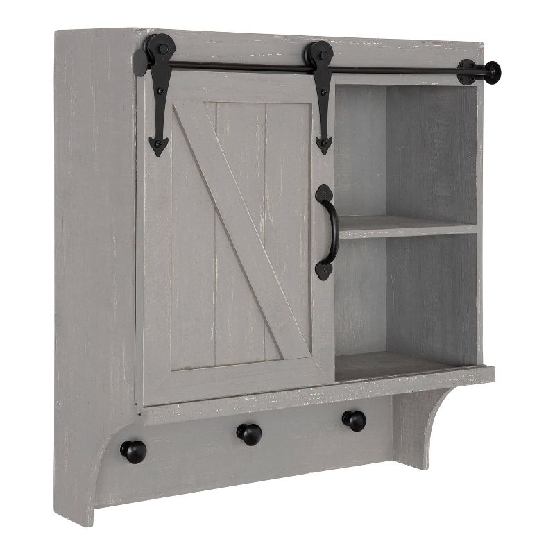 18&#34; x 8&#34; x 20&#34; Decorative Farmhouse Cabinet with Barn Door and 3 Knobs Gray - Kate &#38; Laurel All Things Decor, 3 of 10
