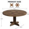 Round Dining Table for 4, 47 Inch Farmhouse Circle Kitchen Table with Wood Tabletop and Stable Base - 2 of 4