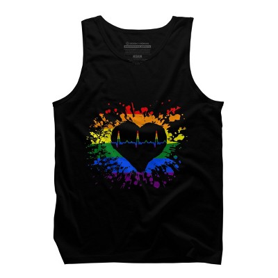 Adult Design By Humans Pride Heartbeat Ekg Splatter By Legatotendo Tank ...