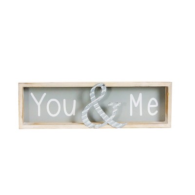 VIP Wood 16 in. Gray You & Me Sign