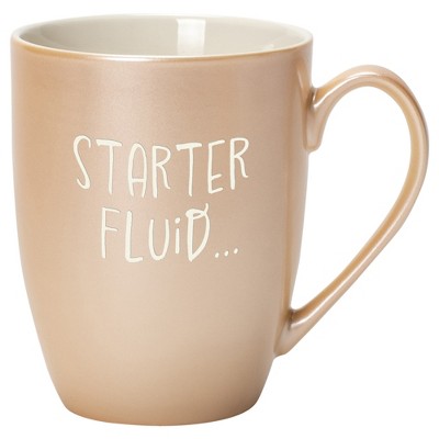 Elanze Designs Starter Fluid Pearlescent Sand 10 ounce New Bone China Coffee Cup Mug