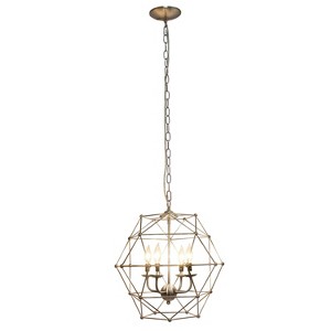 Lalia Home 4-Light Industrial Geometric Wine Pendant Brushed Nickel - 1 of 4