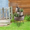 33" Outdoor 3-Tier Vintage Tubs and Planters Iron Fountain Silver - Alpine Corporation: Rustic Garden Decor, Electric Water Feature - 2 of 3