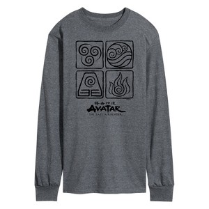 Men's - Avatar: The Last Airbender - Four Elements Long Sleeve Graphic T-Shirt - 1 of 4