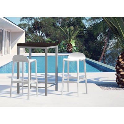Lagoon Joyous 25" White Saddle Style Barstool, Set of 2