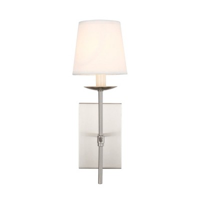 Elegant Lighting Eclipse 1 light Burnished Nickel and White shade wall sconce