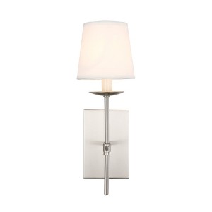 Elegant Lighting Eclipse 1 light Burnished Nickel and White shade wall sconce - 1 of 4