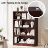 GlasFlength Decorative Bookshelf, Spacious Space and Adjustable Shelf, Open Bookshelves for Bedroom, Living Room, Home Office，Brown，33"*11.6"*48" - 3 of 4