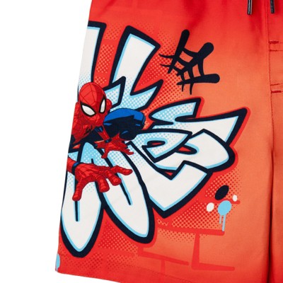 Marvel Spider-Man Little Boys Swim Trunks UPF 50+ Graffiti Crimson Red / Navy 6 — фото 2