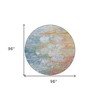 Copper Blue And Artichoke Green Abstract Washable Indoor Outdoor Area Rug - 3 of 4