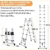 16.5FT Telescoping Ladder - Portable Aluminum Extension Ladder with Non-Slip Feet & Stabilizers, Collapsible A-Frame Design for Home & Outdoor Use - 2 of 4