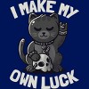 Junior's Design By Humans I Make My Own Luck Cute Evil Beckoning Cat Gift By EduEly T-Shirt - 2 of 3