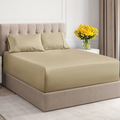 100% Cotton 400 TC 4 Piece Sheet Set - Extra Deep Pocket for 18"-24" Mattresses - CGK Linens